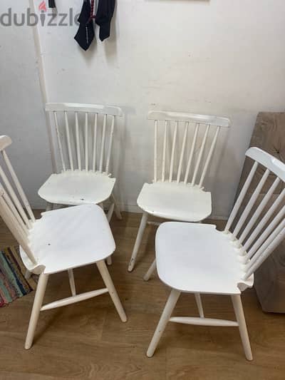 4 wooden chairs