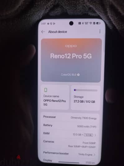 oppo reno 12 pro 5g 512  sell or exchange بيع اول بدل