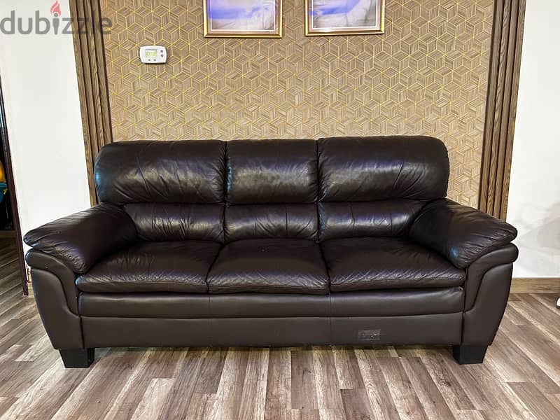 ikea leather 5 seater sofa set 2