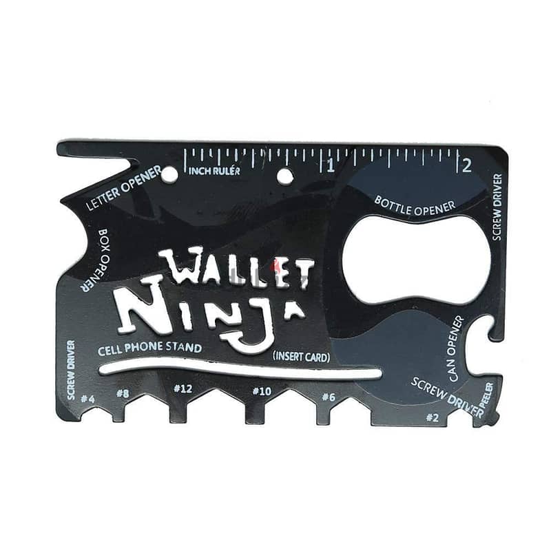 Wallet Ninja 18 in 1 Multi-purpose Credit Card Size Tool - Black 0