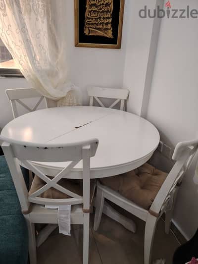 Ikea dinning table with 4 chairs