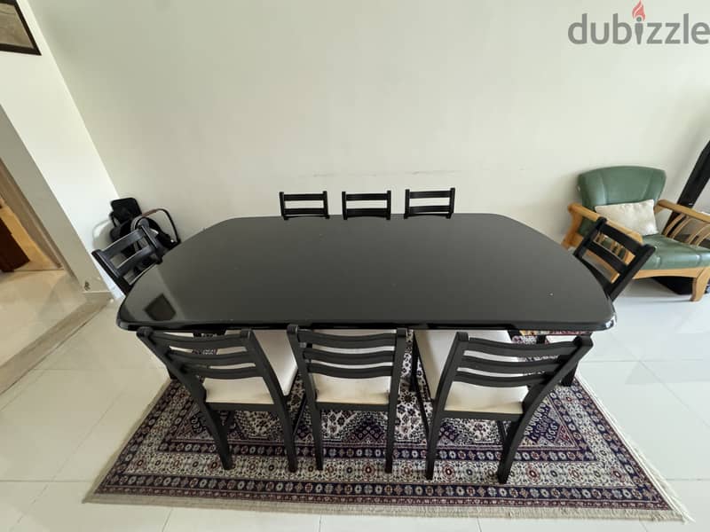 Solid wood dining table with 8 chairs 1