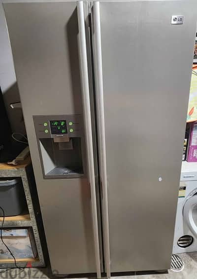 LG - 567L Titanium Side by Side Fridge with Automatic Ice