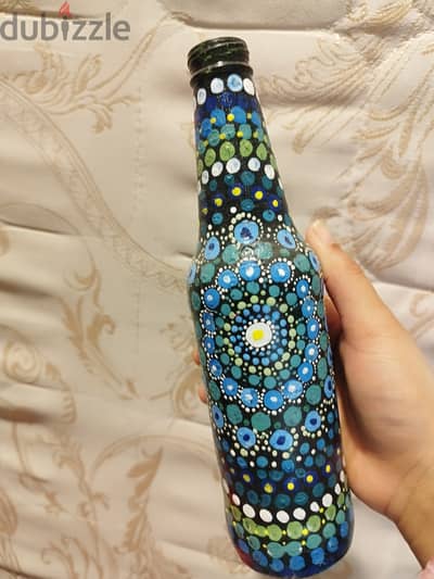 Hand painted bottle glass decorations