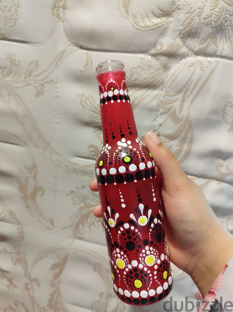 Hand painted bottle glass decorations 1