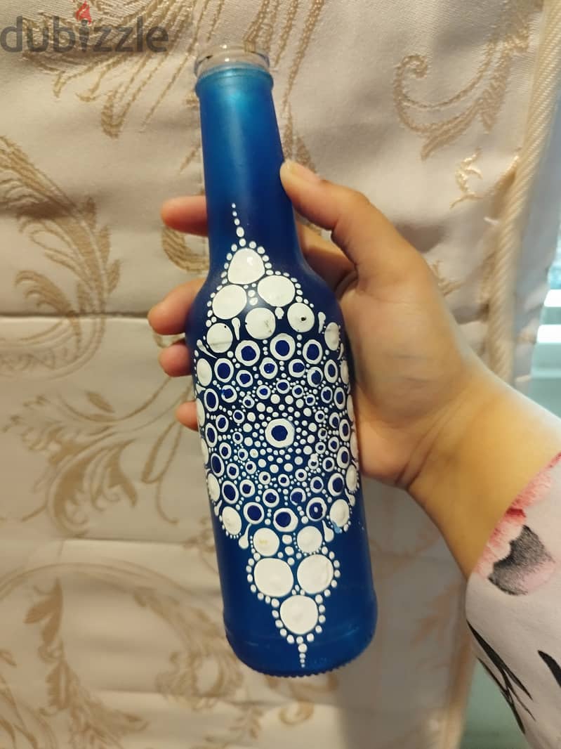 Hand painted bottle glass decorations 3