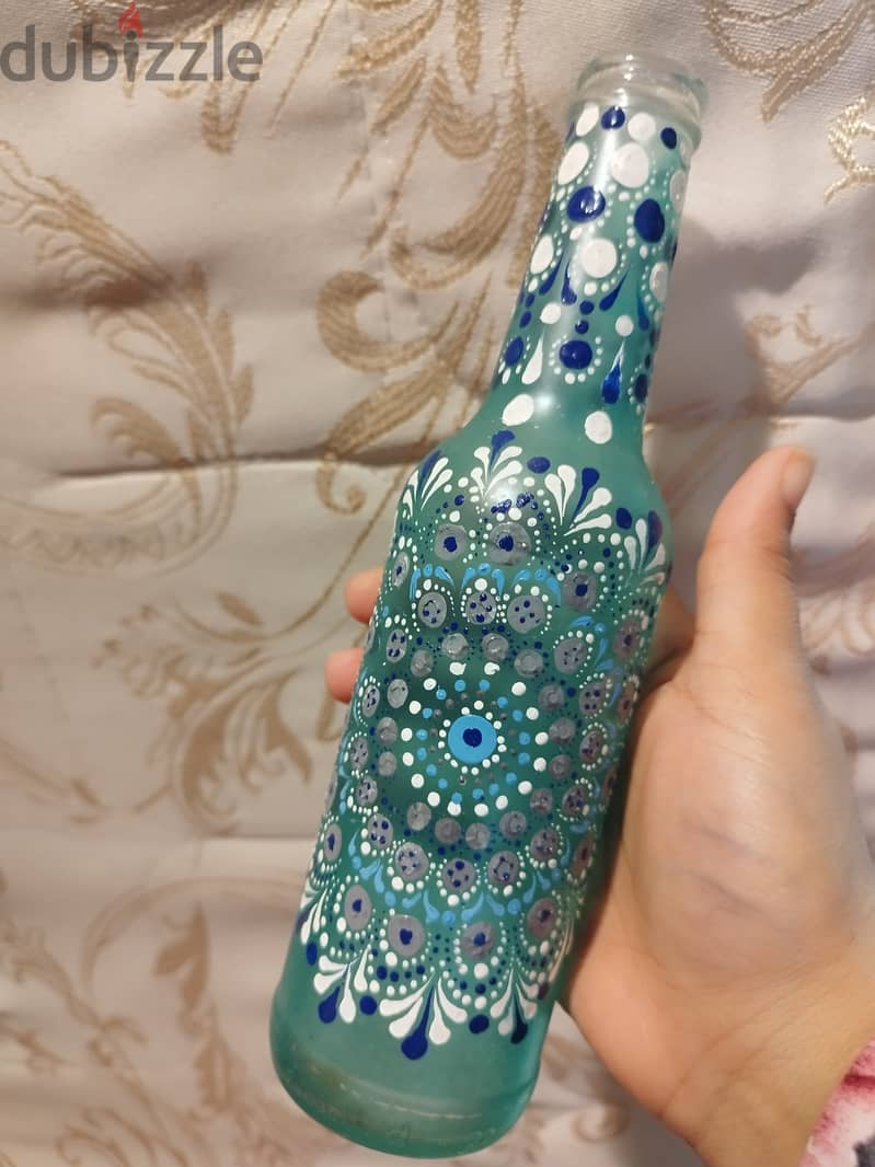 Hand painted bottle glass decorations 4