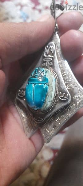 Vintage  Egyptian Revival Scarab Beetle Pendant