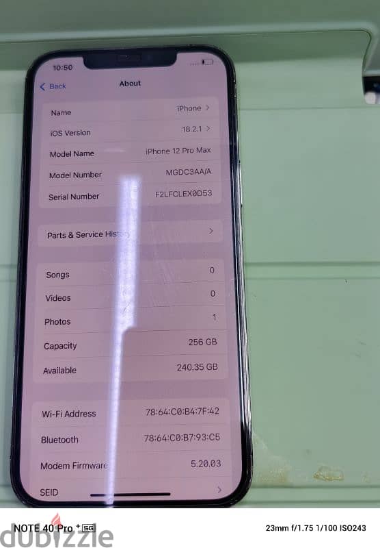 I phone 12pro max 256 GB battery change camera change 2