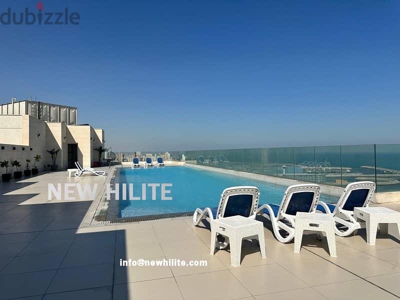 SEA VIEW FURNISHED TWO BEDROOM APARTMENT FOR RENT IN MAHBOULA 2