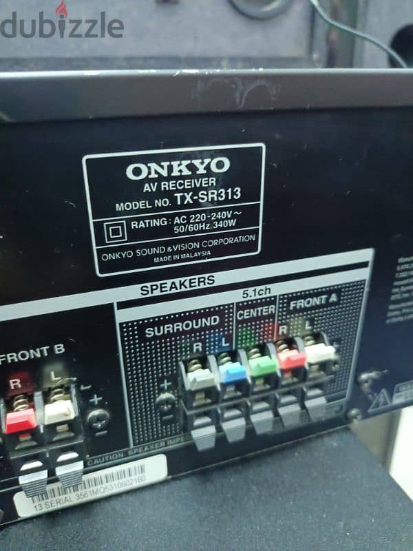 Onkyo TX -SR 313 home theater system USB optical htmi like New condit 4