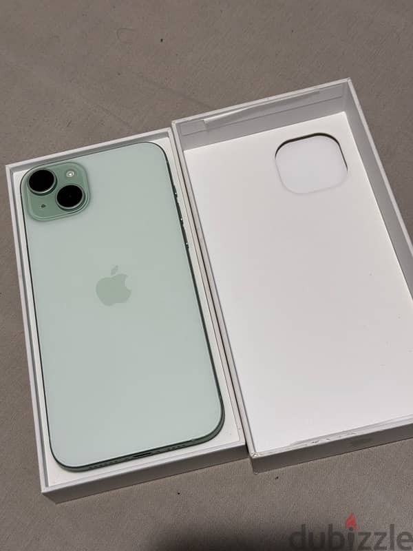 IPhone 15 plus 256GB light green warranty still 10 months 100. / bat 6