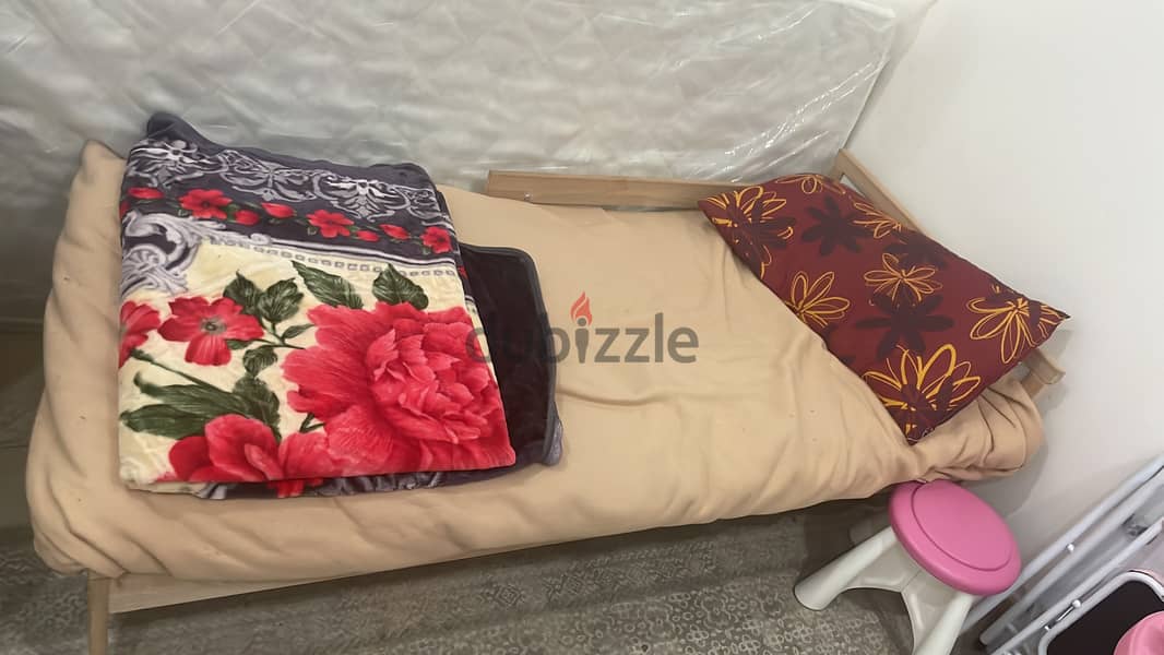 Single Wooden Bed for kids and medicated mattress available 1