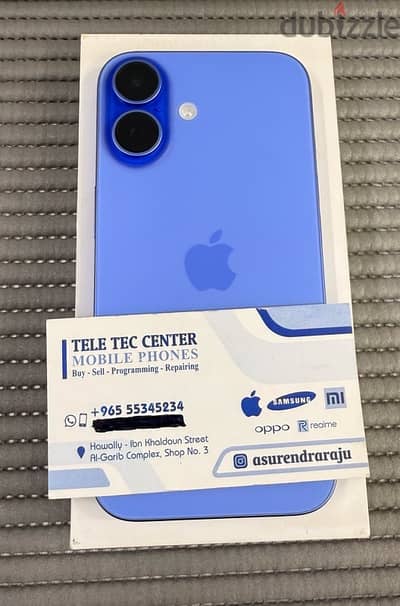 iPhone 16 5G 128 GB Blue 10 Days Used only!