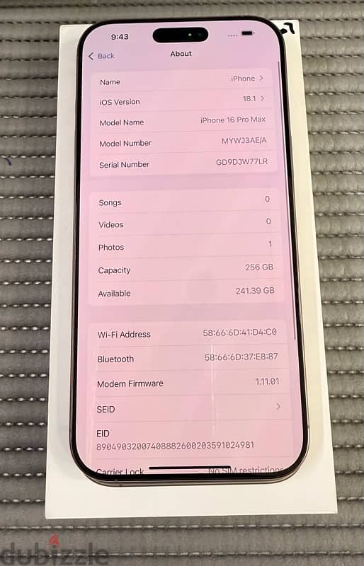 iPhone 16 Pro Max 5G 256 GB  desert titanium Used! 6