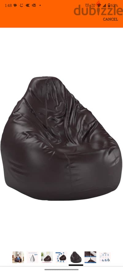 Faux leather bean bag XXXL size