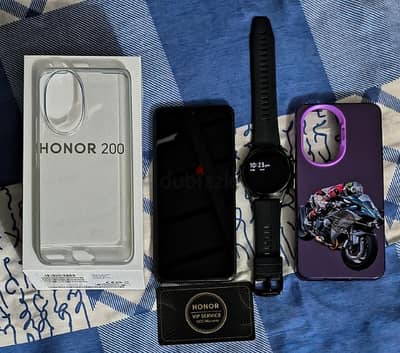 Honor 200 Black 12/512 and Honor watch GS3 black