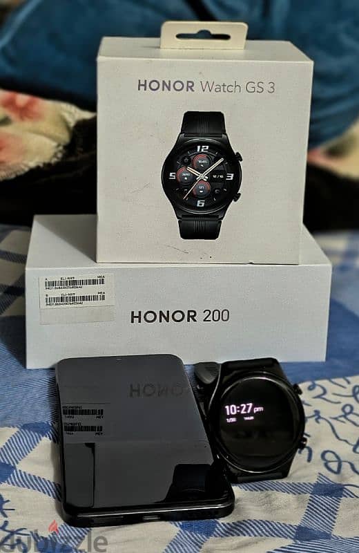 Honor 200 Black 12/512 and Honor watch GS3 black 3