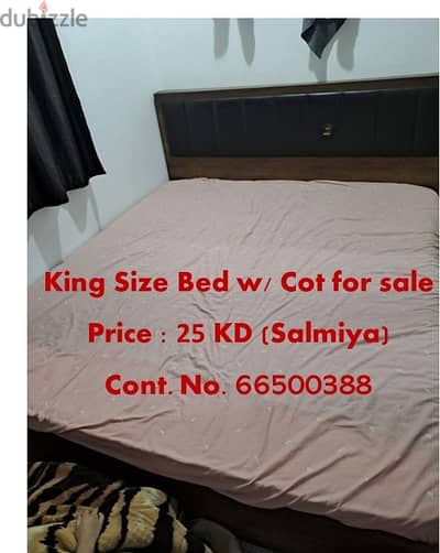 King size bed and cot