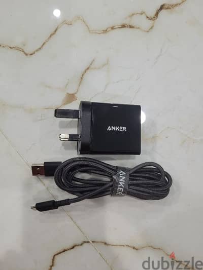 Anker 24W Dual Port USB Charger With Anker PowerLine Select+USB Type-C