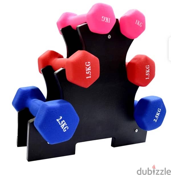 6 pair dumbbell new with box as in the photo 10 kg total 1