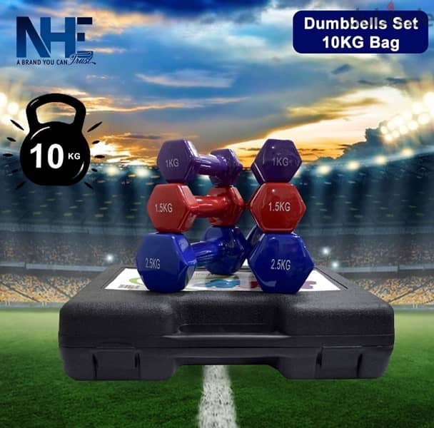 6 pair dumbbell new with box as in the photo 10 kg total 2