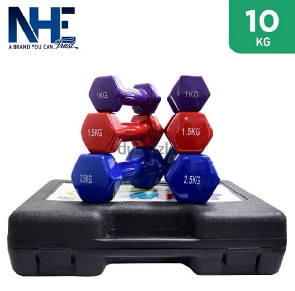 6 pair dumbbell new with box as in the photo 10 kg total 3