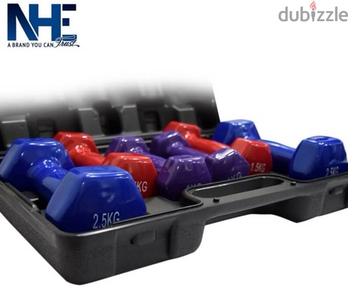 6 pair dumbbell new with box as in the photo 10 kg total 4