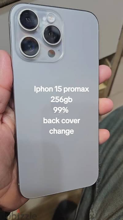 Iphon 15 promax 256gb 99% back cover chang