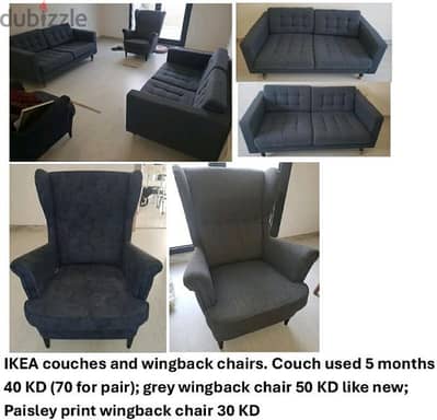 IKEA wingback chairs & couches