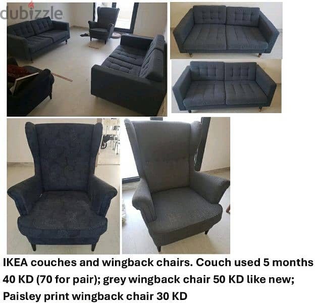 IKEA wingback chairs & couches 0