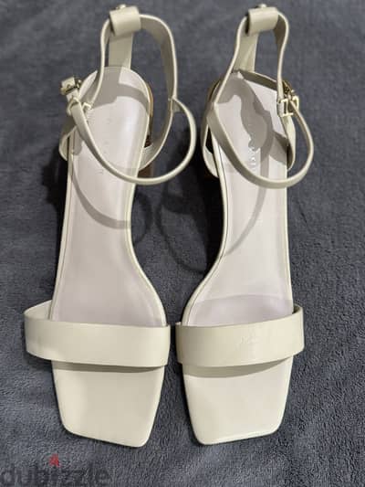 Charles & Kieth- Sandals Beige Wooden Type Heels