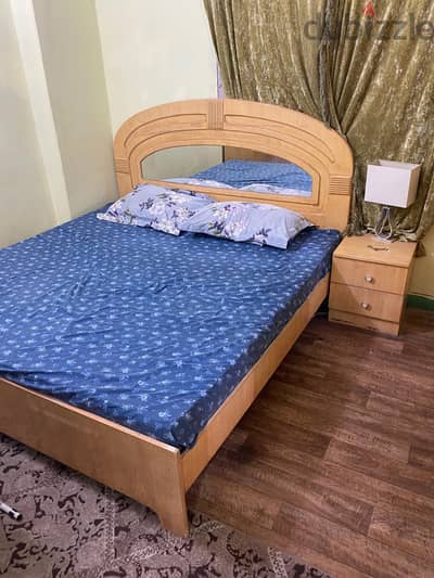 King size Cot and mattress, Dressing table, Cupboard sale at low price