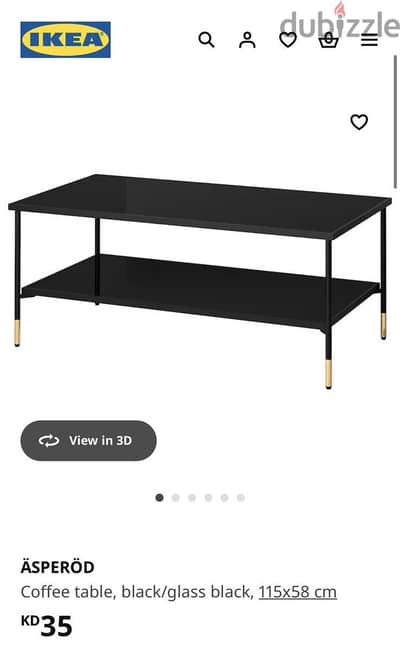 Coffee Table Black with black glass