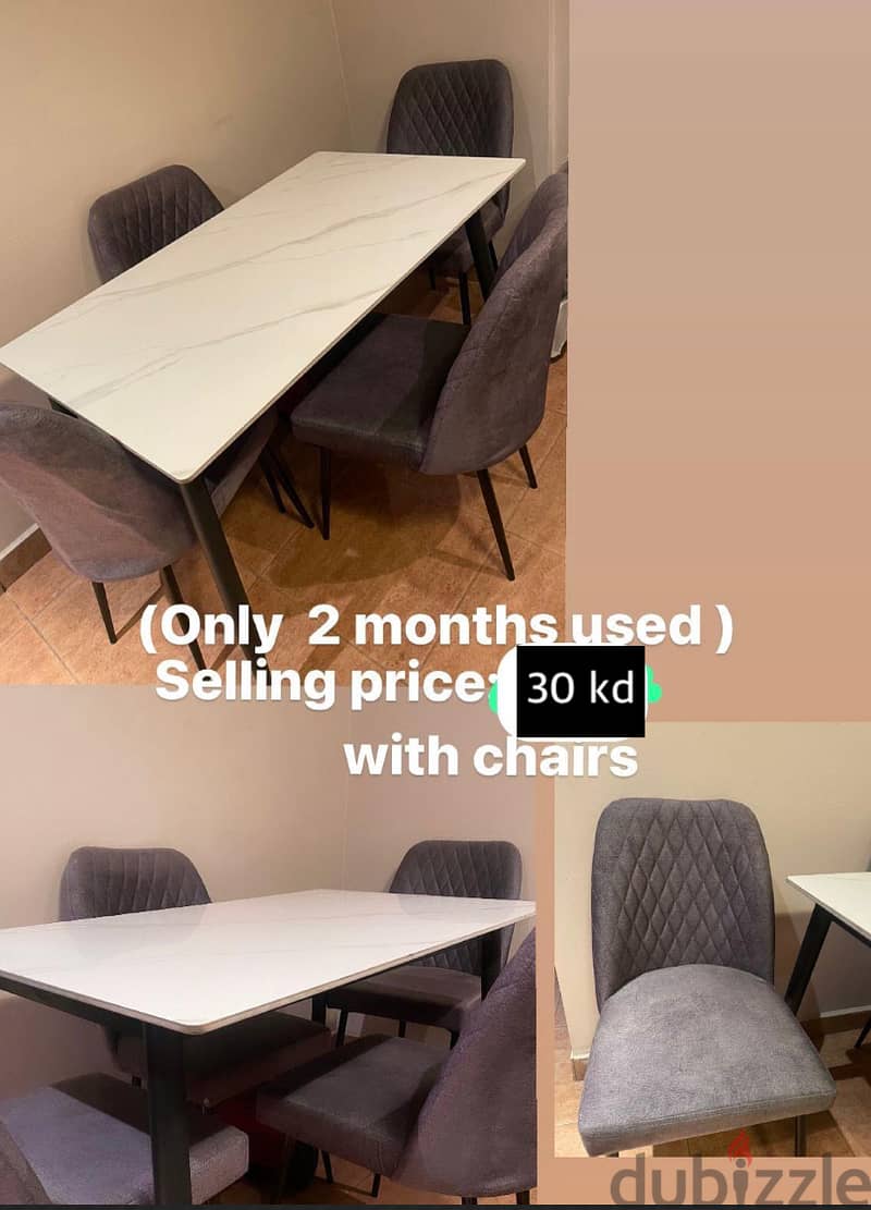 Dinning table with 4 chairs and 3 seater sofa 2