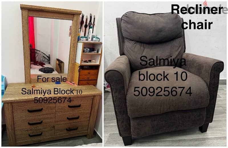 dressing table and recliner chair for sale 0