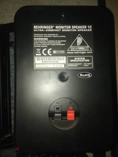 Behringer Monitor speakers, 100 w 6 nos for sale in Mint condition