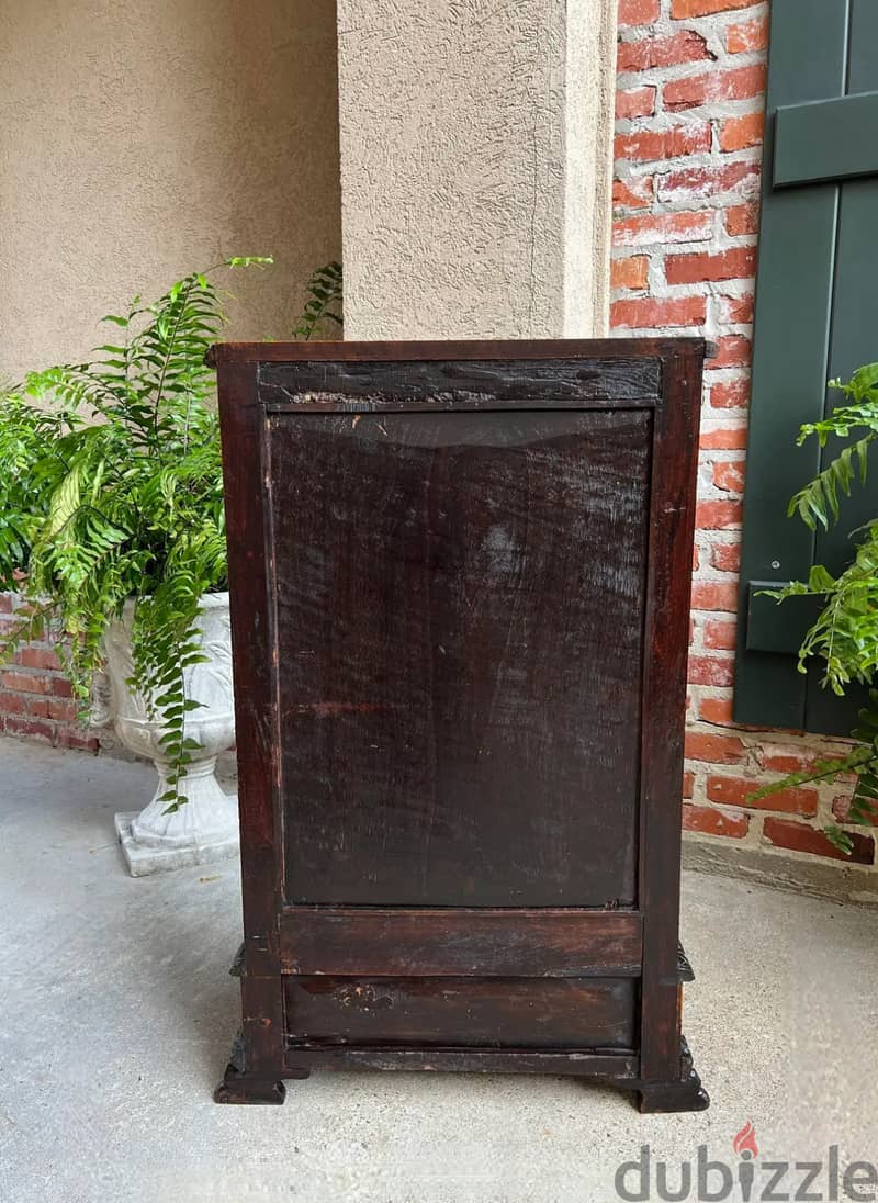 French Prayer Kneeler St. Jerome Lion Catholic Chapel Carved Oak 3