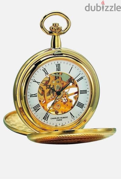 Charles-Hubert Paris 3556 Gold-Plated Mechanical Pocket Watch