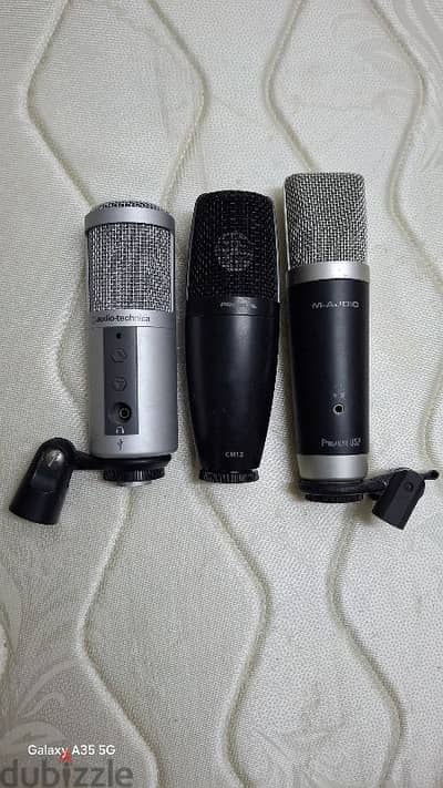 studio microphone . proel. m oudio . oudio technica.