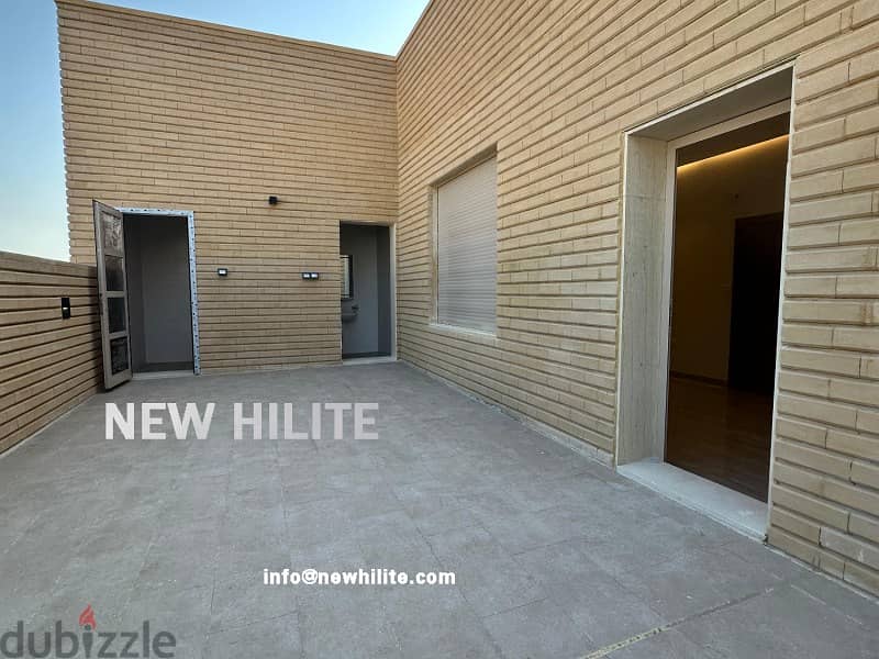 BRAND NEW FIVE BEDROOM TRIPLEX WITH ROOF FOR RENT IN AL FUNAITEES 10