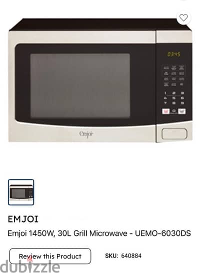 Microwave grill Emjoi 30L in Mahboula Block 3 price 25