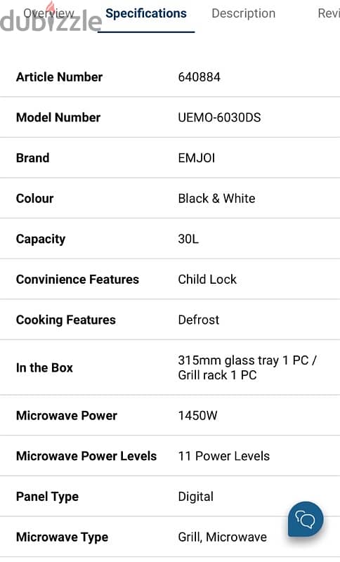 Microwave grill Emjoi 30L in Mahboula Block 3 price 20 2