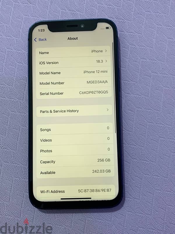 iPhone 12 mini 256gb battery 84% and display change only Face ID issue 5