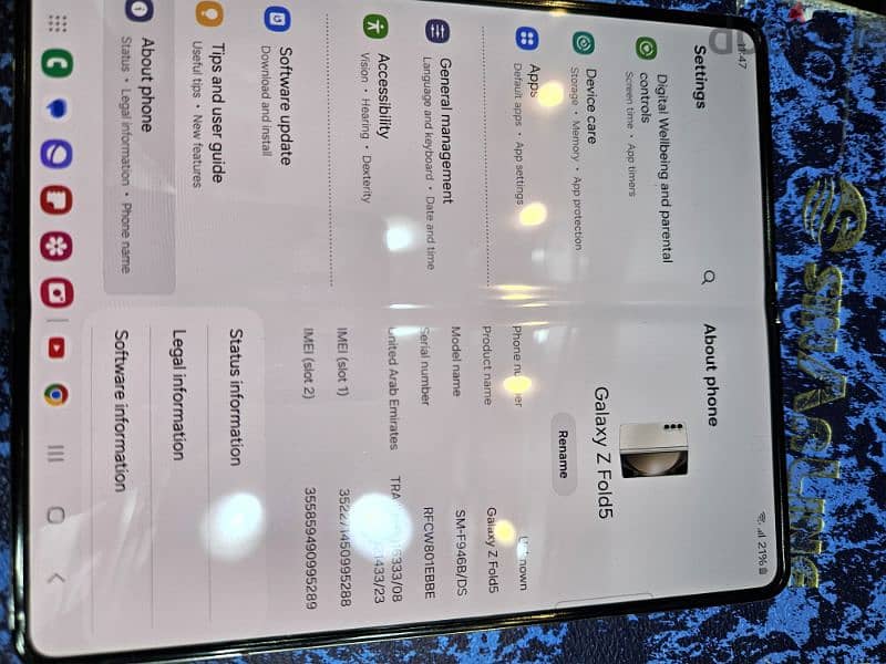 Samsung Fold5 512gb 12 ram white 1