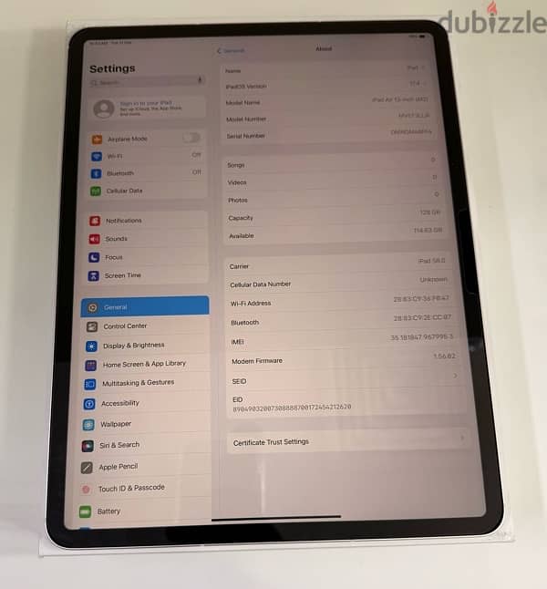 Apple iPad Air 13” M2 128 GB Wifi + 5G Cellular Star light Used! 6