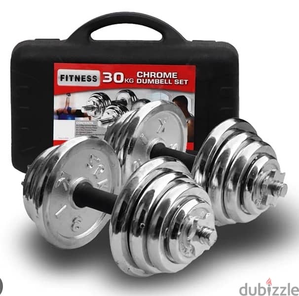 silver cast iron dumbbell chrome best color with bar and box 10