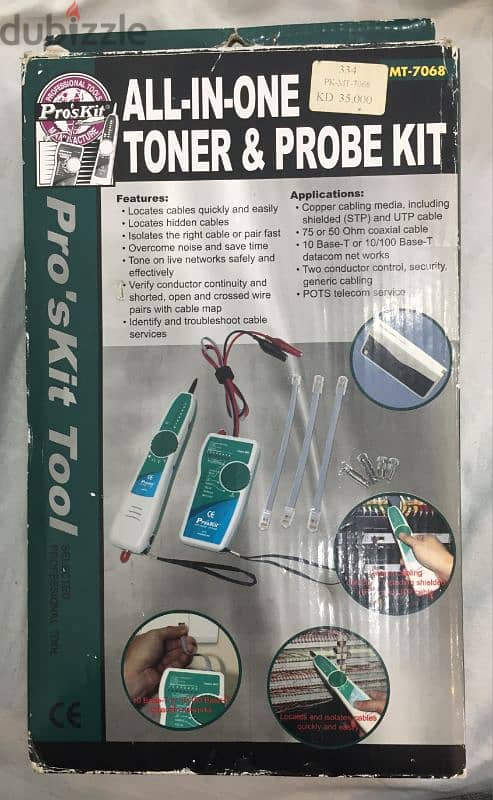 ALL-IN-ONE TONER & PROBE KIT, Locates cables quickly 0