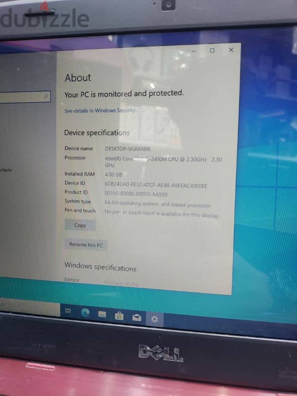 Dell laptop core i5 2 generation 4GB ram 256GB luxor SSD 5