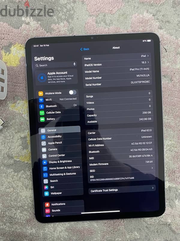 ipad pro 11 inch 256gb SIM card very good condition 8